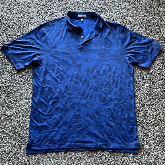 Peter Millar Other - Peter Millar Blue Camo Polo Men L Golfwear Quiet Luxury Dadcore Breathable Shirt